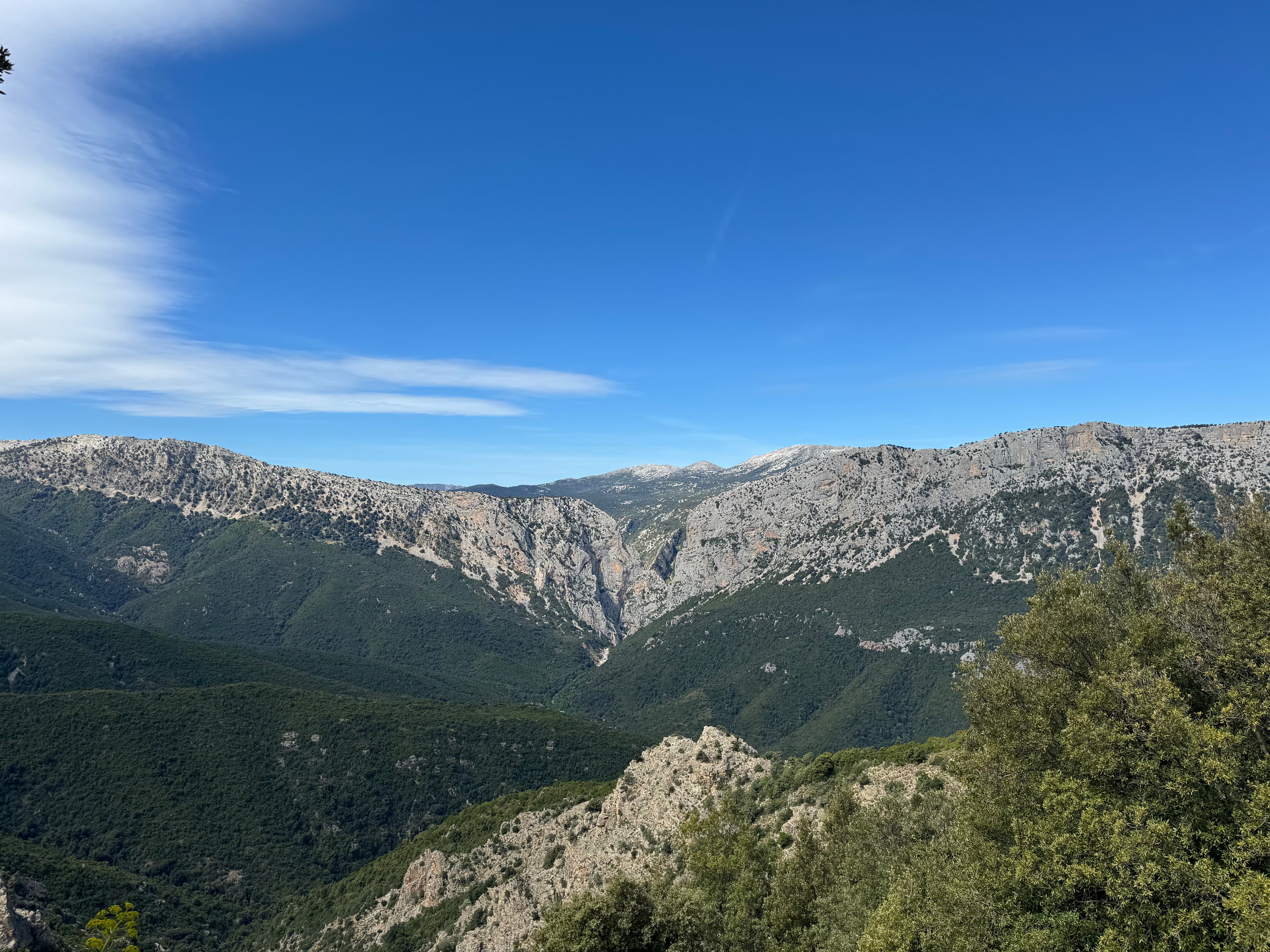 Vue sur la Gola di Gorropu au loin